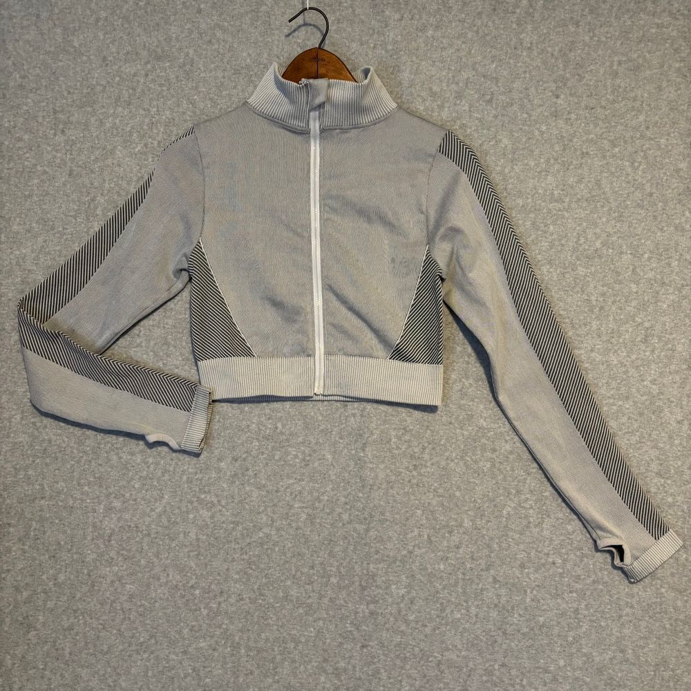 0 to 5‎ Activewear Women's Crop Jacket Striped Workout Thumb Holes Stretch Large